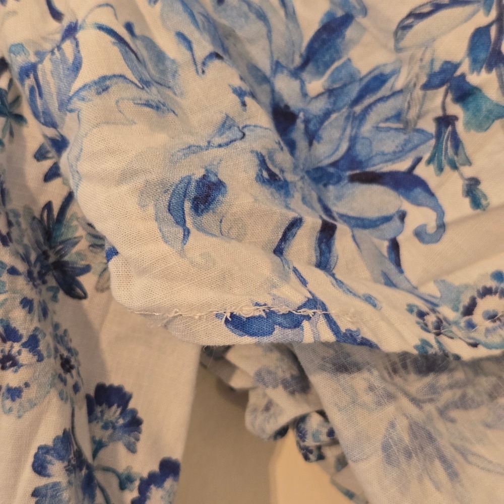 Next Girls Blue White Floral Puff Sleeve Cotton Dress Cutout Back 4Y 104cm‎ - Picture 4 of 8